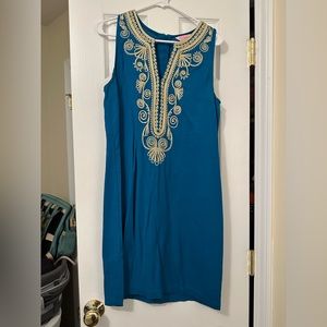 Blue and gold Lilly Pulitzer shift dress